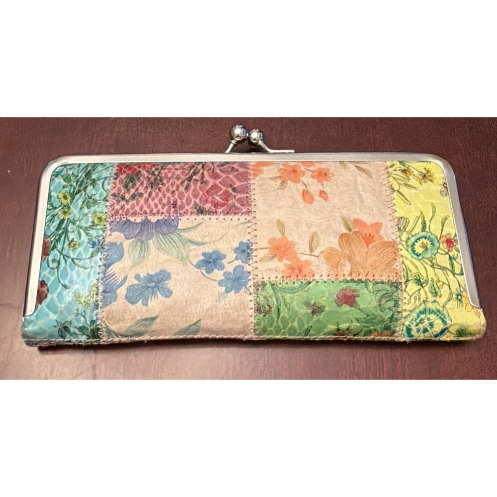 Women's Wallet Patchwork Front Coin CC Bills ID Holder KISS Lock